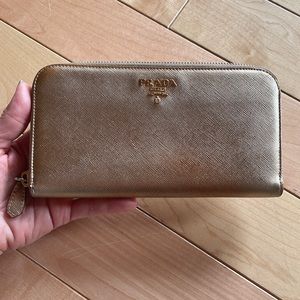 Prada zip around wallet